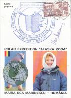 14390- ALASKA 2004 ARCTIC EXHIBITION, MARIA UCA MARINESCU, SPECIAL POSTCARD, 2004, ROMANIA - Expediciones árticas