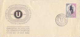 1203FM- ENGLAND'66 SOCCER WORLD CUP, STAMP ON CLUJ UNIVERSITY SPORTS CLUB SPECIAL COVER, 1969, ROMANIA - 1966 – Angleterre