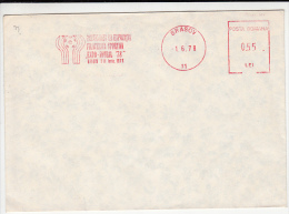 14402- SOCCER, PHILATELIC EXHIBITION, BRASOV, AMOUNT 0.55, RED MACHINE STAMPS ON COVER, 1978, ROMANIA - Lettres & Documents