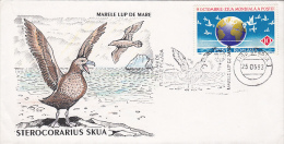 1219FM- BIRDS, GREAT SKUA, SPECIAL COVER, 1993, ROMANIA - Palmípedos Marinos