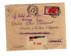 ENVELOPPE RECOMMANDÉE DE TANANARIVE POUR PARIS  03/08/1935 - Lettres & Documents