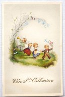 CP Litho Illustrateur Coloprint LORE H Hummel Enfant Danse Jardin Fleur Clochette Arbre Oiseau STE CATHERINE - Hummel
