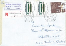 TIMBRES - STAMPS - LETTRE RECOMMANDÉ -REGISTERED LETTER- PORTUGAL - TRANSPORTS - TRAMWAIS TRAM Nº. 22 - Tramways