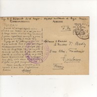 Cachet " Hopital De Campagne De Taza , Médecin Chef "  / Carte , Postcard De Taza  Du 18/02/24 Pour La France - Brieven En Documenten