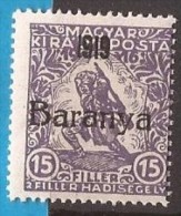 1919  15-7   BARANYA  UNGARN SERBIA JUGOSLAVIJA OVERPRINT  INTERESSANT  - TYP II NEVER HINGED - Baranya
