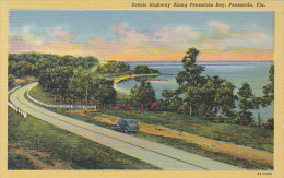 Florida Pensacola Scenic Highway Along Pensacola Bay Curteich - Pensacola