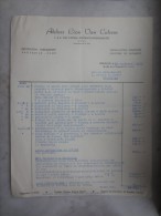 FACTURE (M1506) Ateliers Léon Van Cutsem (2 Vues) Rue De La Concorde, 66 (Av. Louise) Bruxelles - 15/09/1955 - Textile & Clothing