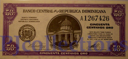 DOMINICAN REPUBLIC 50 CENTAVOS ORO 1961 PICK 89a UNC - Repubblica Dominicana