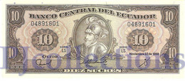 ECUADOR 10 SUCRES 1988 PICK 121 UNC - Ecuador