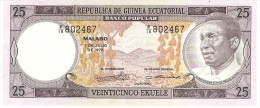 EQUATORIAL GUINEA 25 EKUELE 1975 PICK 9 UNC - Guinée Equatoriale