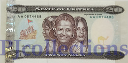 ERITREA 20 NAKFA 1997 PICK 4 UNC - Erythrée