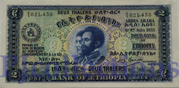 ETHIOPIA 2 THALERS 1933 PICK 6 AUNC RARE - Etiopía