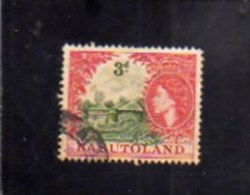 BASUTOLAND 1954 QUEEN ELIZABETH II Basuto Household. 3p 3 P  USATO USED OBLITERE´ - 1933-1964 Kolonie Van De Kroon