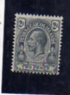 TURKS AND CAICOS 1922 1926 KING GEORGE V 2d RE GIORGIO 2 D MLH - Turks & Caicos