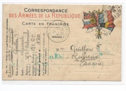 Correspondance Des Armées De La Republique Carte En Franchise Expédiée Par Un Légionnaire A RUFFIEUX-SAVOIE - Ruffieux