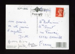 - GRANDE BRETAGNE 1991/00 . AFFRANCHISSEMENT SIMPLE SUR CP DE 1995 POUR LA FRANCE . - Storia Postale