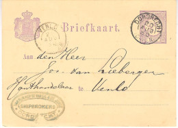 1880 Bk Van Dordrecht (kl.rond)  Naar Venlo Van 20 AUG 80 - Covers & Documents