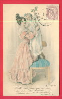 164516 / M.M. VIENNE Nr. 342 - Illustrator H. SCHUBERT - MOYJER WITH CUTE GIRL DAUGHTER - USED FRANCE - Schubert