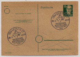 Germany, Soviet Zone, 1949, Postcard, August Bebel, 10 Pf., Special Cancellation Leipzig, 25-9-49 - Postkarten - Gebraucht