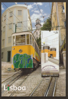 Portugal Tram Ascenseur Du Lavra Lisbonne Carte Maximum 2010 Lavra Elevator Tramway Lisbon Maxicard - Strassenbahnen