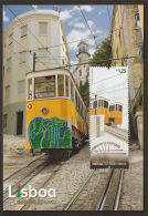 Portugal Tram Ascenseur Du Lavra Lisbonne Carte Maximum 2010 Lavra Elevator Tramway Lisbon Maxicard - Tranvie