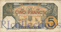 FRENCH WEST AFRICA 5 FRANCS 1932 PICK 5Bf F/VF - West-Afrikaanse Staten