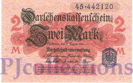 GERMANY 2 MARK 1914 PICK 55 AU+ - Sonstige & Ohne Zuordnung