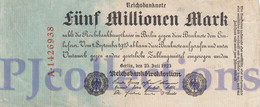 GERMANY 5 MILION MARK 1923 PICK 95 AU/UNC - Imperial Debt Administration