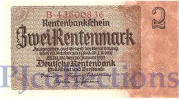 GERMANY 2 RENTENMARK 1937 PICK 174b UNC - Otros & Sin Clasificación