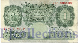 GREAT BRITAIN 1 POUND 1949 PICK 369b XF - 1 Pound