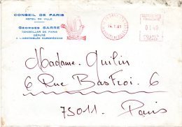 FRANCE. Enveloppe De 1981. Conseil De Paris. + Carte. - 1961-....