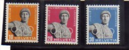 SWITZERLAND - SUISSE - SCHWEIZ SVIZZERA 1944 OLYMPIC JUBILEE APOLLO STATUE STATUA COMITATO OLIMPICO FULL SET SERIE MNH - Neufs