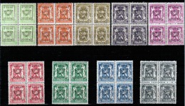 Belgique - Belgie - PRE484/492 - En Bloc De 4 - Préoblitérés - 1942/43 - MNH - Autres & Non Classés