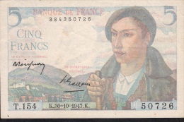 FRANCE  FAY.5.7  5  FRANCS    30.10.1947            BERGER   VF - 5 F 1943-1947 ''Berger''