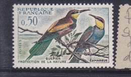 FRANCE N° 1276 0.50 MULTICOLORE GUEPIER POINT VERT  SUR AILE DE L'OISEAU A DROITE NEUF SANS CHARNIERE - Unused Stamps