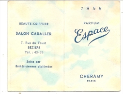 ESPACE . CHERAMY + CALENDRIER 1956 - Vintage (until 1960)