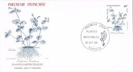 R 942. Carta F.D.C. PAPEETE (Polynesie Française) 1988. Plantes Medicinales - Plantes Médicinales