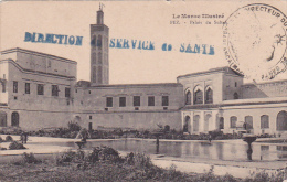 Griffe "" DIRECTION DU SERVICE DE SANTÉ + Cachet + TOUPES OCCUPATION MAROC CASABLANCA Sur CP De Fez > Laon Aisne - Storia Postale