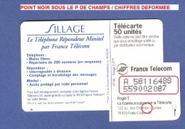 * 07 / 1995  SILLAGE   F569 V3  970  SO3 POINT NOIR SOUS LE " P " DE CHAMPS UNITEE 50  UTILISÉE - Variétés