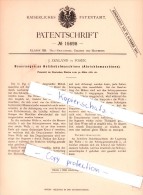 Original Patent - J. Zeyland In Posen , 1881 ,  Neuerungen An Holzhobelmaschinen !!! - Posen