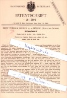 Original Patent - E. T. Dietrich In Altenburg , Herzogtum Sachsen , 1881 , Spiritusmeßapparat !!! - Altenburg