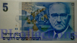 ISRAEL 5 NEW SHEQUALIM 1987 PICK 52b UNC - Israele