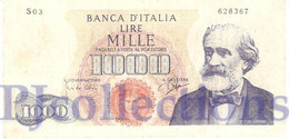 ITALY 1000 LIRE 1962 PICK 96a VF - 1.000 Lire