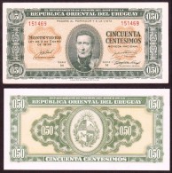 * URUGUAY: 50 Centésimos Serie M (1939-66) UNC - Uruguay