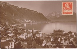 SUISSE,HELVETIA,SWISS,SCH WEIZ,SVIZZERA,SWITZERLAND ,MONTREUX EN 1930,VAUD,lac Léman,ROCHERS DE NAYE,timbre,rare - Montreux