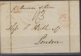 O) 1840 CUBA-CARIBE, ​FRENCH MARITIME MAIL WITH TRANSIT MARKS IN  HAVRE AND RECEPTIONS MARK ON THE BACK IN GREAT B - Prefilatelia