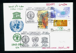 EGYPT / 1995 / UN'S DAY / UN / FAO / UNESCO / EGYPTOLOGY / FDC - Brieven En Documenten