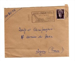 ENVELOPPE DE BAMAKO - SOUDAN POUR LYON DU 24/11/1959 AVEC FLAMME CAISSE D’ÉPARGNE POSTALE - Lettres & Documents