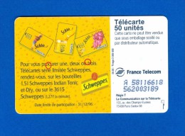 SCHWEPPES COLLECTIONNEZ 08 /95 F580 970 JG SO3 DN -A + 8 N° LASERS - 9 CHIFFRES JG SUR LA 2EME - Errors And Oddities
