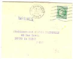 LGM FRANCE - MAZELIN 0f80 AU TARIF IMPRIMES DU 1/3/1945  ORLEANS / BOURG LA REINE 30/10/1945 - 1945-47 Ceres (Mazelin)